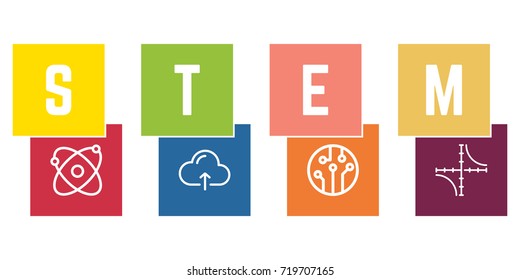 Colorful Square STEM Logo