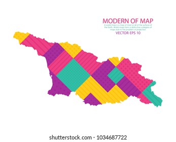 Colorful square texture map of Georgia on white background. Vector illustration eps 10.