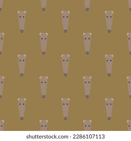 Colorful square tile sporting a delightful animal engraving. Seamless pattern with anteater on chamoisee background. Design for a tote bag with an animal silhouette.