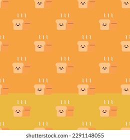 Colorful square tile sporting a delightful food engraving. Seamless pattern with loaf on dark sienna background. Design for websites to make them stand out from the competition and engage visitors.