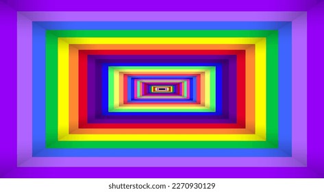 colorful square tunnel texture background	