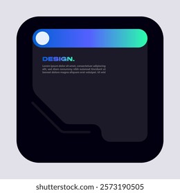 Colorful square user interface. Pop up window with futuristic shape.