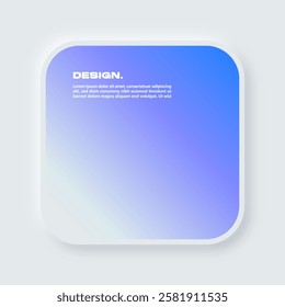 Colorful square user interface. Pop up window with neomorphic style.