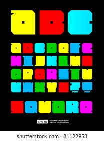 Colorful Square Vector Alphabet