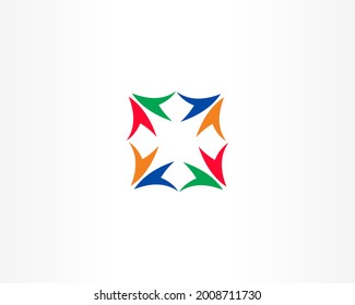 icono de diseño de logotipo de marca de vector cuadrado colorido
