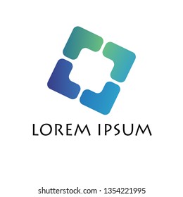 Colorful square vector Logo Abstract with White Background