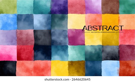 Colorful square watercolor design background