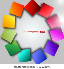 Colorful Square Wheel Background - Vector Design Concept