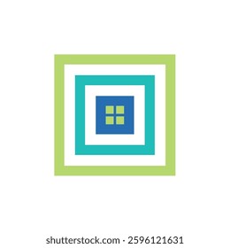Colorful Square Window Real Estate Logo Template