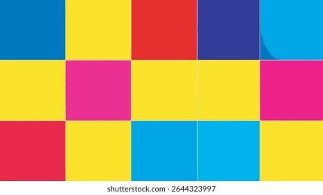 Colorful squares align playfully creating vibrant abstract composition background detail