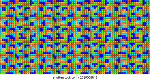 Colorful squares background. Seamless vector illustration. 