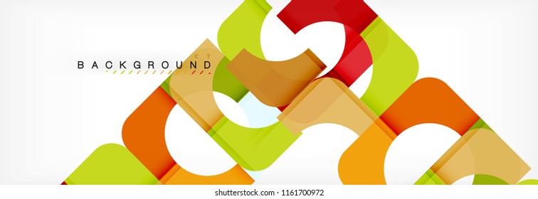Colorful squares composition abstract banner. Vector illustration for business brochure or flyer, presentation and web design layout