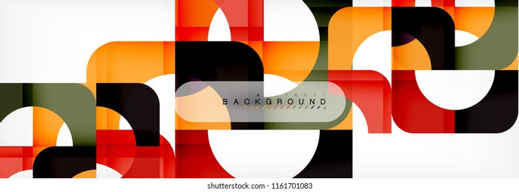 Colorful squares composition abstract banner. Vector illustration for business brochure or flyer, presentation and web design layout