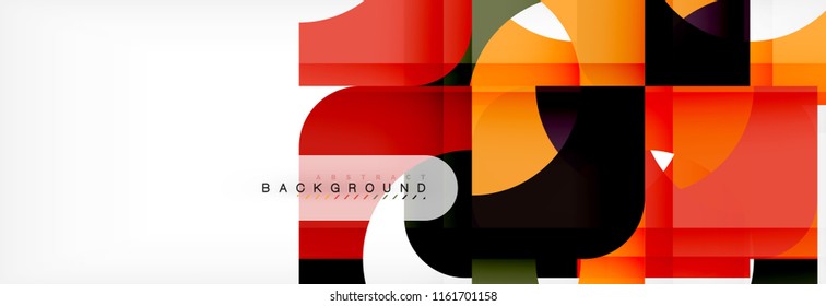 Colorful squares composition abstract banner. Vector illustration for business brochure or flyer, presentation and web design layout