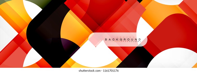 Banner abstracto de composición de cuadrados coloridos. Ilustración de vectores para folletos o volantes de negocios, presentación y diseño web