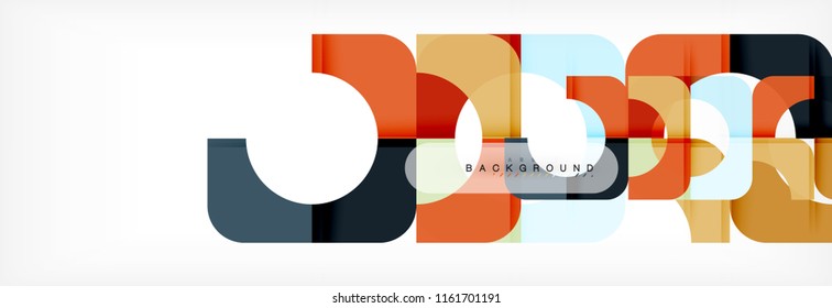 Colorful squares composition abstract banner. Vector illustration for business brochure or flyer, presentation and web design layout