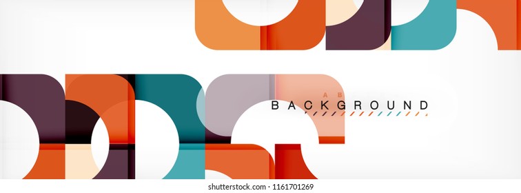 Colorful squares composition abstract banner. Vector illustration for business brochure or flyer, presentation and web design layout