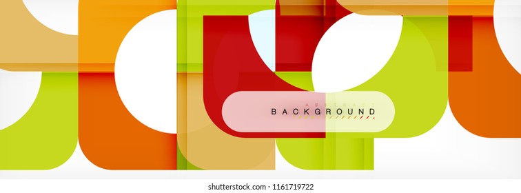 Colorful squares composition abstract banner. Vector illustration for business brochure or flyer, presentation and web design layout