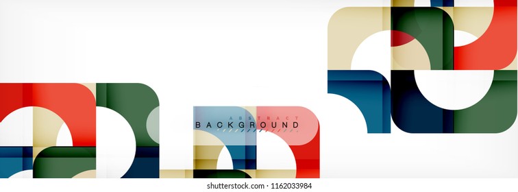 Banner abstracto de composición de cuadrados coloridos. Ilustración de vectores para folletos o volantes de negocios, presentación y diseño web