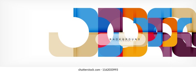 Banner abstracto de composición de cuadrados coloridos. Ilustración de vectores para folletos o volantes de negocios, presentación y diseño web