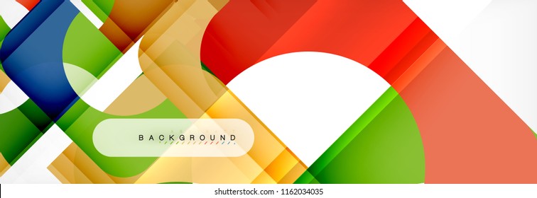 Colorful squares composition abstract banner. Vector illustration for business brochure or flyer, presentation and web design layout
