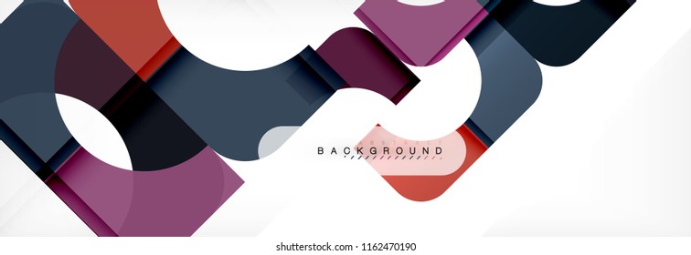 Colorful squares composition abstract banner. Vector illustration for business brochure or flyer, presentation and web design layout