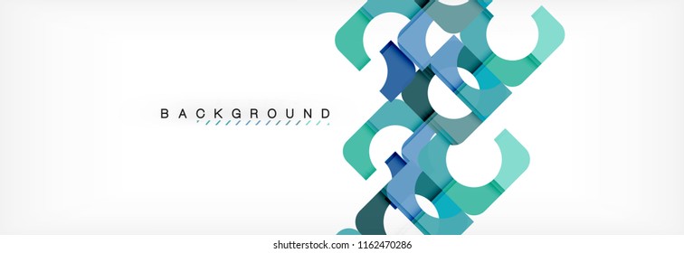 Colorful squares composition abstract banner. Vector illustration for business brochure or flyer, presentation and web design layout