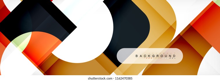 Colorful squares composition abstract banner. Vector illustration for business brochure or flyer, presentation and web design layout