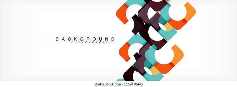 Colorful squares composition abstract banner. Vector illustration for business brochure or flyer, presentation and web design layout