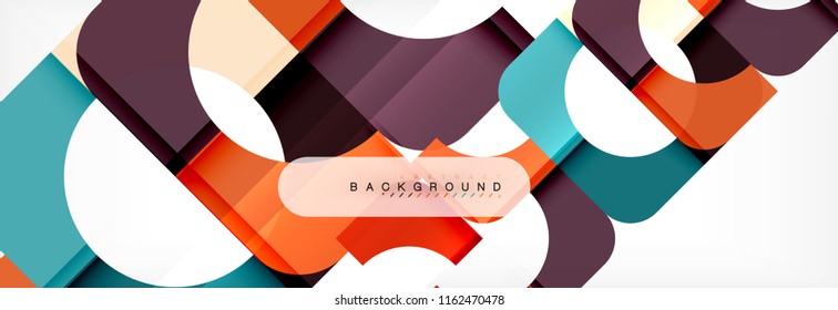 Colorful squares composition abstract banner. Vector illustration for business brochure or flyer, presentation and web design layout