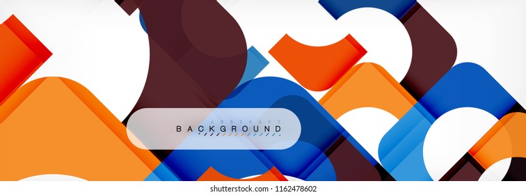 Colorful squares composition abstract banner. Vector illustration for business brochure or flyer, presentation and web design layout
