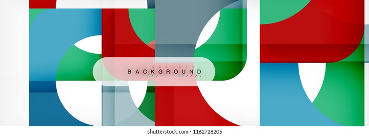 Colorful squares composition abstract banner. Vector illustration for business brochure or flyer, presentation and web design layout
