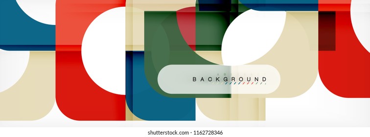 Banner abstracto de composición de cuadrados coloridos. Ilustración de vectores para folletos o volantes de negocios, presentación y diseño web