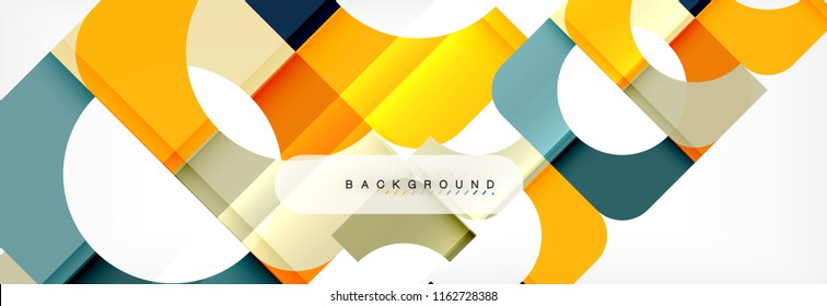 Colorful squares composition abstract banner. Vector illustration for business brochure or flyer, presentation and web design layout