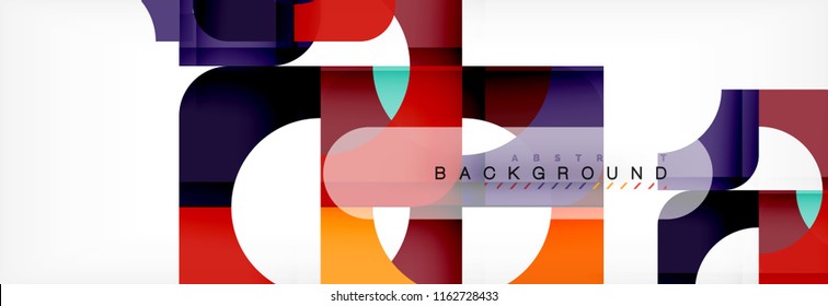 Banner abstracto de composición de cuadrados coloridos. Ilustración de vectores para folletos o volantes de negocios, presentación y diseño web