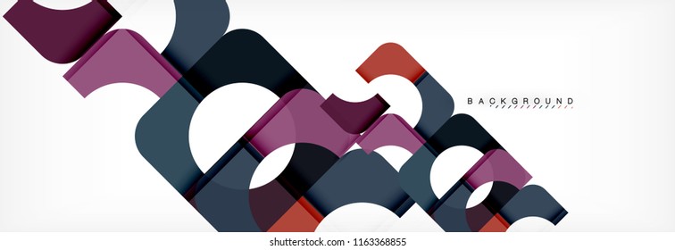 Banner abstracto de composición de cuadrados coloridos. Ilustración de vectores para folletos o volantes de negocios, presentación y diseño web