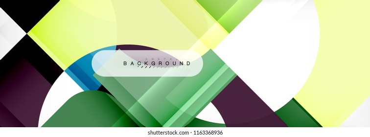 Banner abstracto de composición de cuadrados coloridos. Ilustración de vectores para folletos o volantes de negocios, presentación y diseño web
