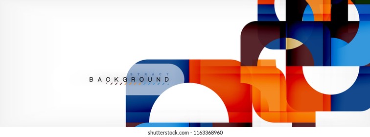 Colorful squares composition abstract banner. Vector illustration for business brochure or flyer, presentation and web design layout