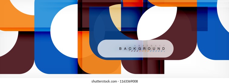 Banner abstrato de composição de quadrados coloridos. Ilustração vetorial para folheto ou folheto comercial, apresentação e layout de design da Web