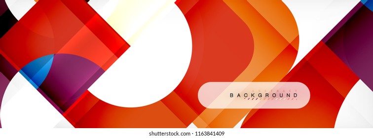 Colorful squares composition abstract banner. Vector illustration for business brochure or flyer, presentation and web design layout