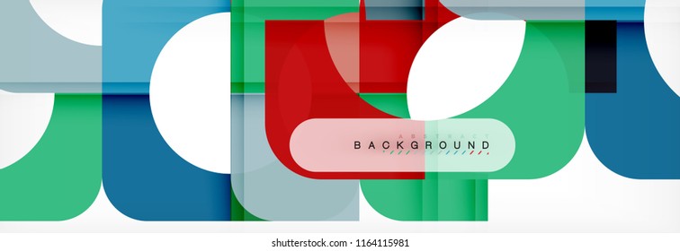 Colorful squares composition abstract banner. Vector illustration for business brochure or flyer, presentation and web design layout