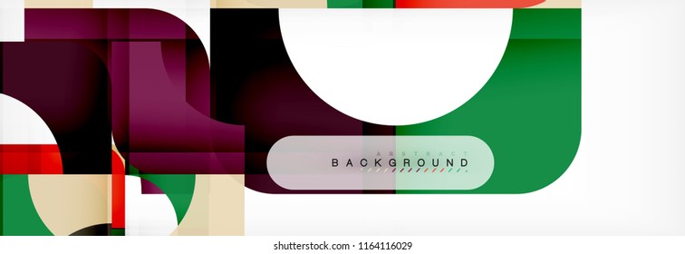 Colorful squares composition abstract banner. Vector illustration for business brochure or flyer, presentation and web design layout