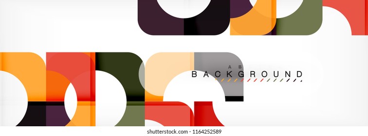 Colorful squares composition abstract banner. Vector illustration for business brochure or flyer, presentation and web design layout