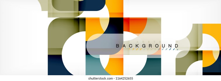 Colorful squares composition abstract banner. Vector illustration for business brochure or flyer, presentation and web design layout
