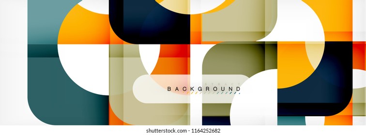 Colorful squares composition abstract banner. Vector illustration for business brochure or flyer, presentation and web design layout