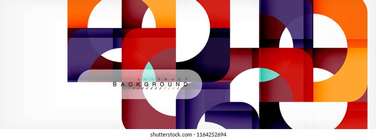 Colorful squares composition abstract banner. Vector illustration for business brochure or flyer, presentation and web design layout