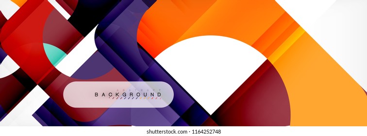 Colorful squares composition abstract banner. Vector illustration for business brochure or flyer, presentation and web design layout