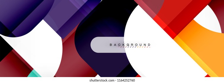 Colorful squares composition abstract banner. Vector illustration for business brochure or flyer, presentation and web design layout