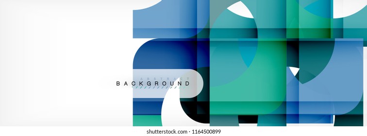 Banner abstracto de composición de cuadrados coloridos. Ilustración de vectores para folletos o volantes de negocios, presentación y diseño web