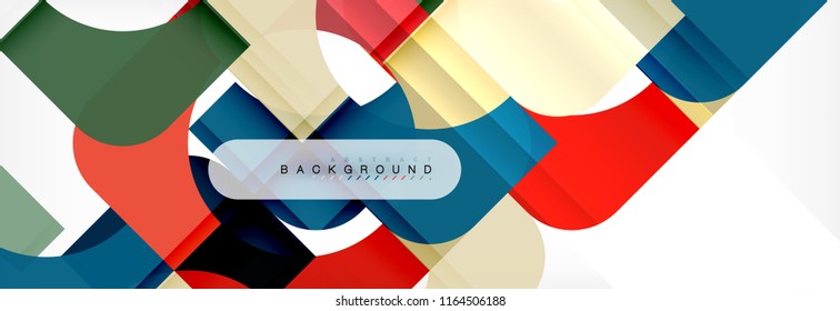 Colorful squares composition abstract banner. Vector illustration for business brochure or flyer, presentation and web design layout